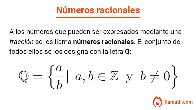 Concepto, definición y letra que representa al conjunto de números racionales