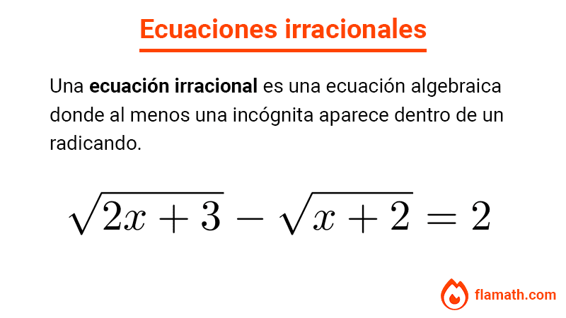 Qué son las ecuaciones irracionales con ejemplo