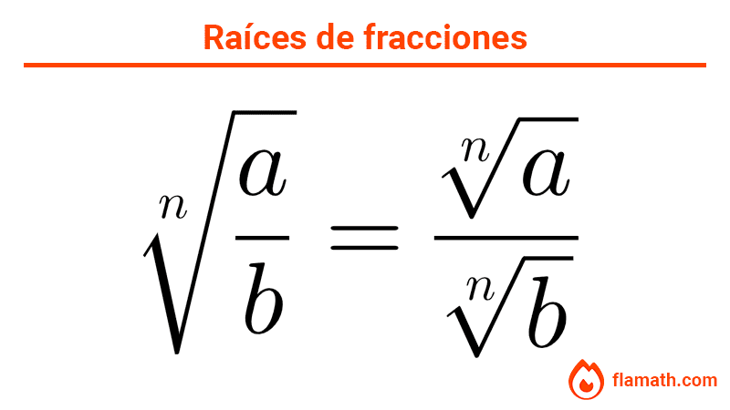 Raíces de fracciones fórmula