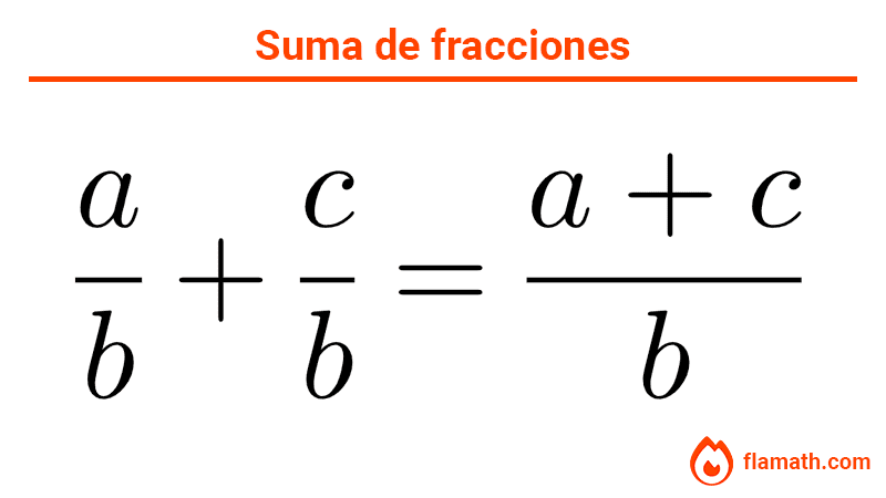 Suma de fracciones de igual denominador, definición