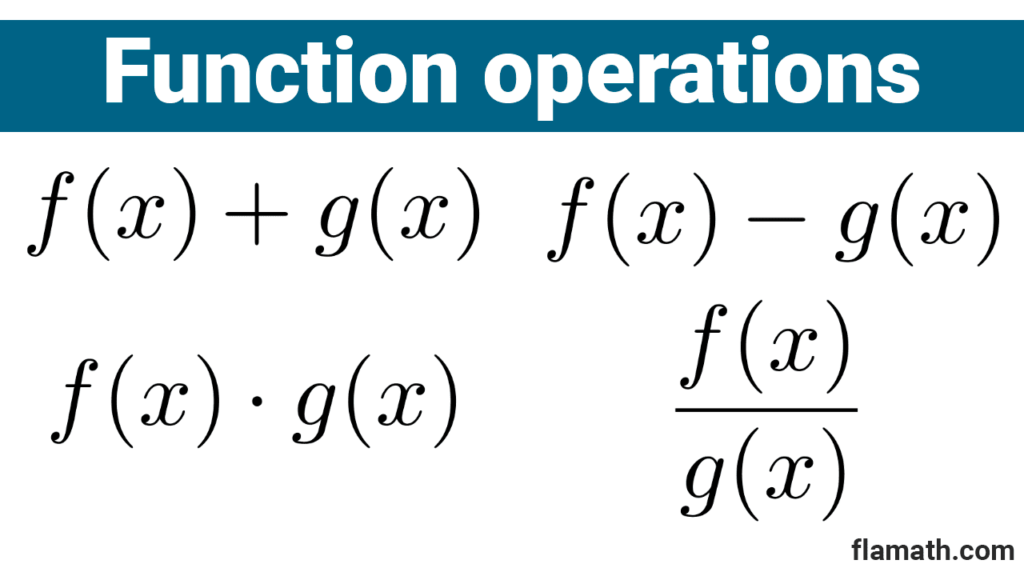 Function operations, operations with functions: addition, subtraction, multiplication, division