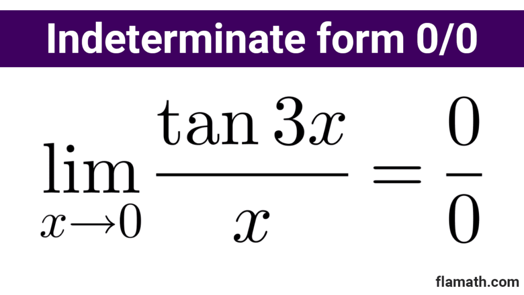 Indeterminate form with trigonometric function tangent 0/0 solved by fundamental trigonometric limit