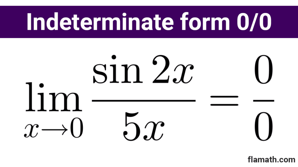Indeterminate form with trigonometric function sine 0/0