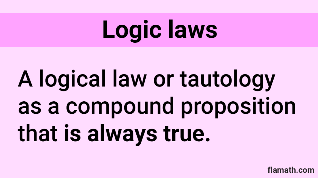 Logic laws in discrete mathematics logic. What is a logic law