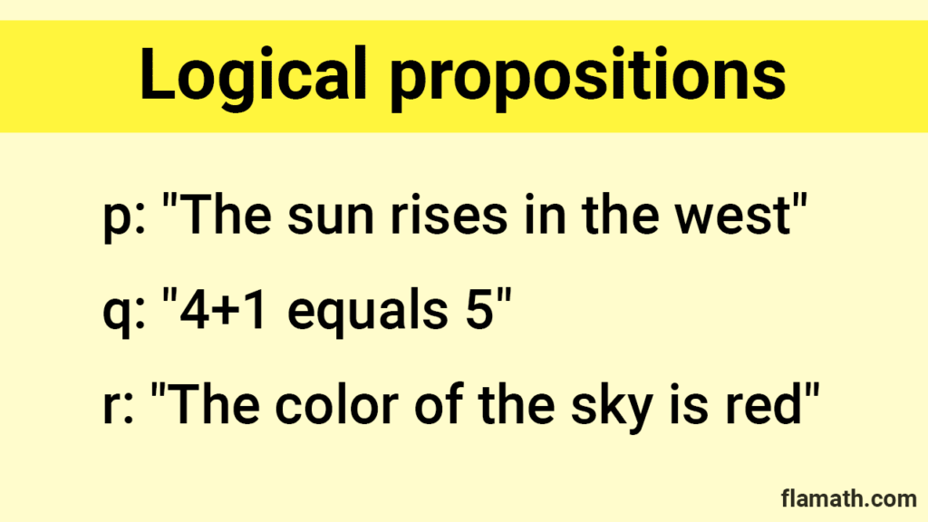 Logical propositions examples