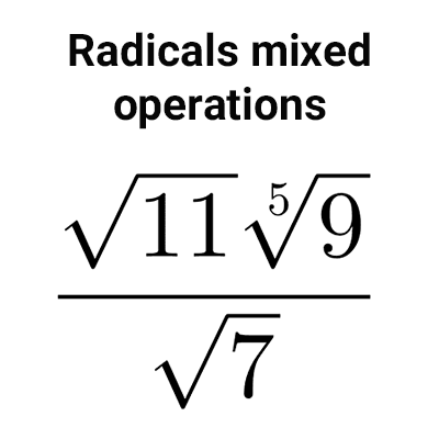 Radicals mixed operations