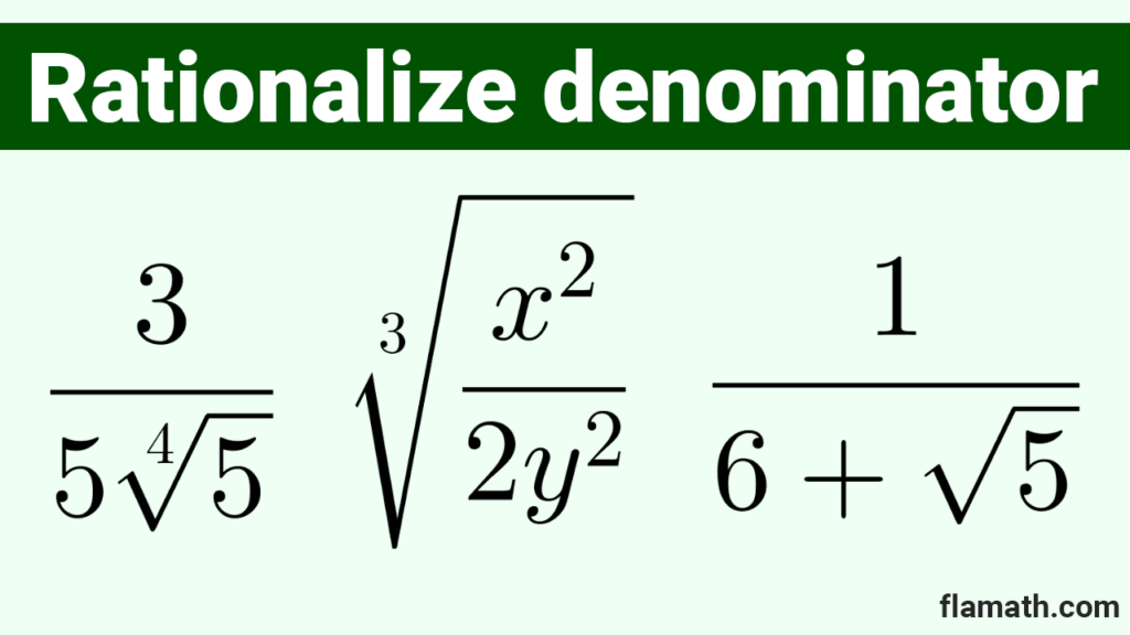 Rationalization, Rationalize the denominator and simplify examples
