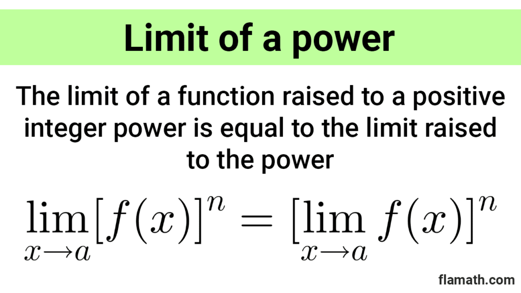 Rule limit of a power of function