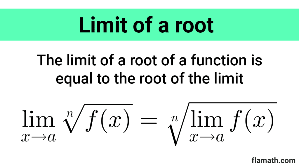 Rule limit of a root of function