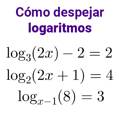 Como despejar logaritmos
