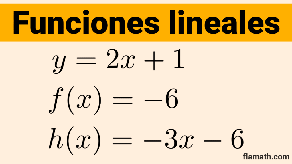 Ejemplos de funciones lineales formulas, ecuaciones