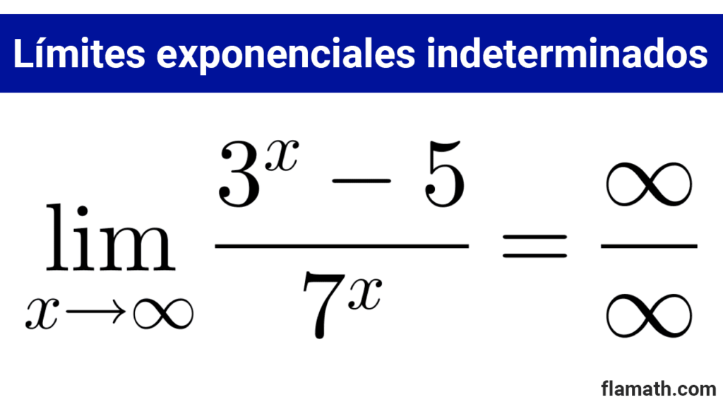 Ejemplos de límites indeterminados con funciones exponenciales del tipo infinito sobre infinito