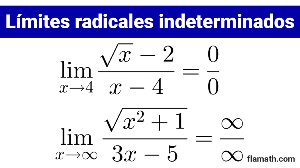 Limites indeterminados con radicales, raíces. cero sobre cero, infinito sobre infinito, infinito menos infinito