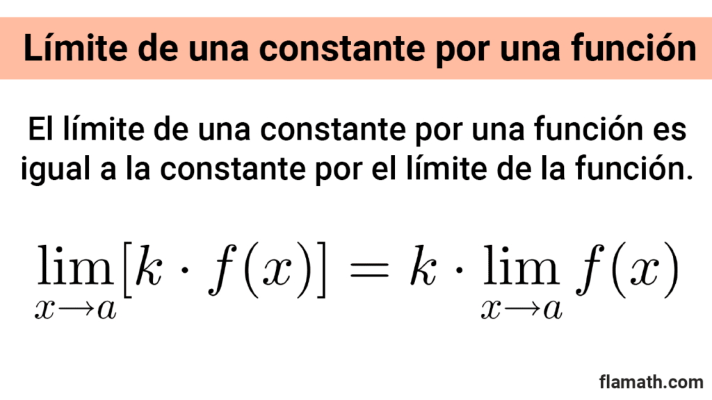 Propiedad límite de una constante por una función es igual a la constante por el límite