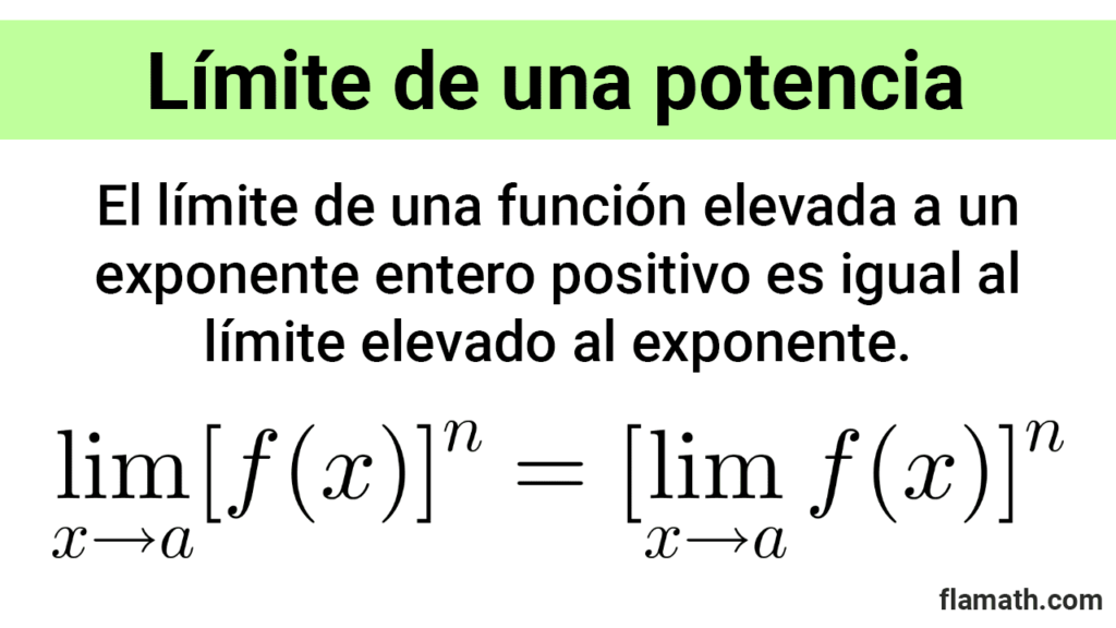 Propiedad del límite de la potencia de una función es igual a la potencia del límite