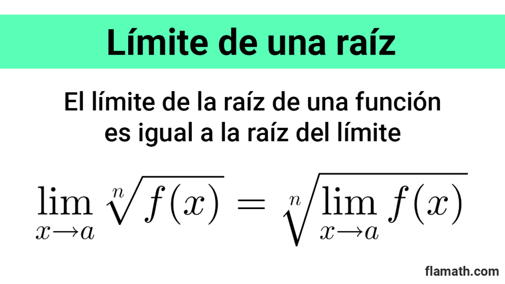 Propiedad del límite de la raíz de una función es igual a la raíz del límite