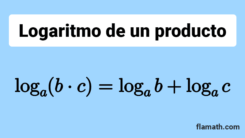 Propiedad logaritmo de un producto. Ley logaritmo de una multiplicación. Formula