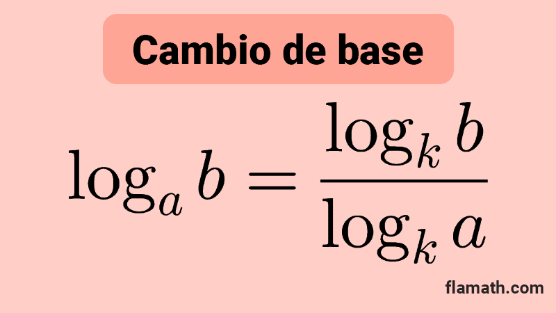 Propiedad del cambio de base en logaritmos. Formula